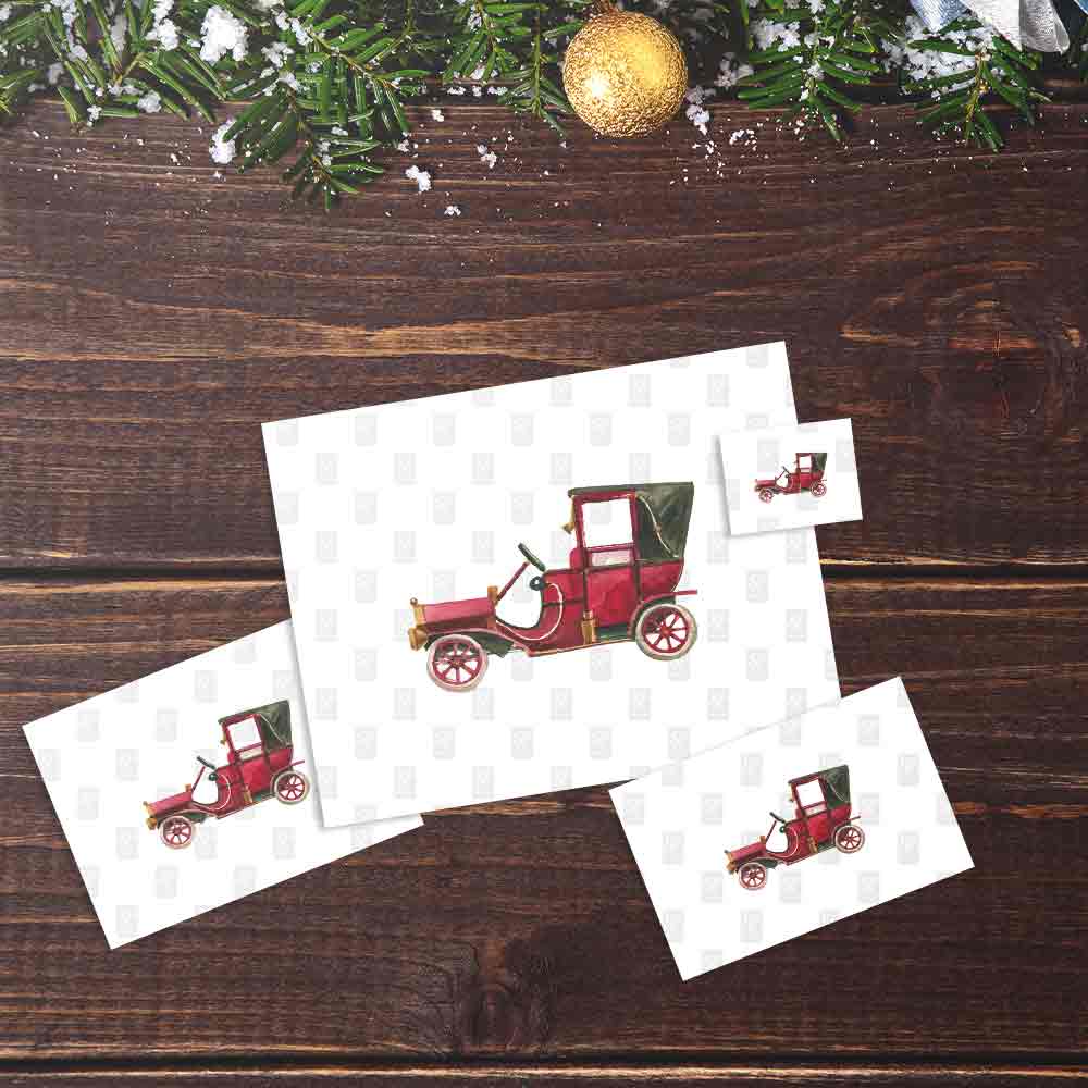 Red Antique Vehicle Card | Sunny Paperie